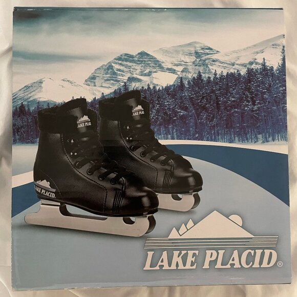 NIB Boy's Sz 1 Black Double Runner / Blade Ice Skates Lake Placid Learning Skate - Picture 1 of 14